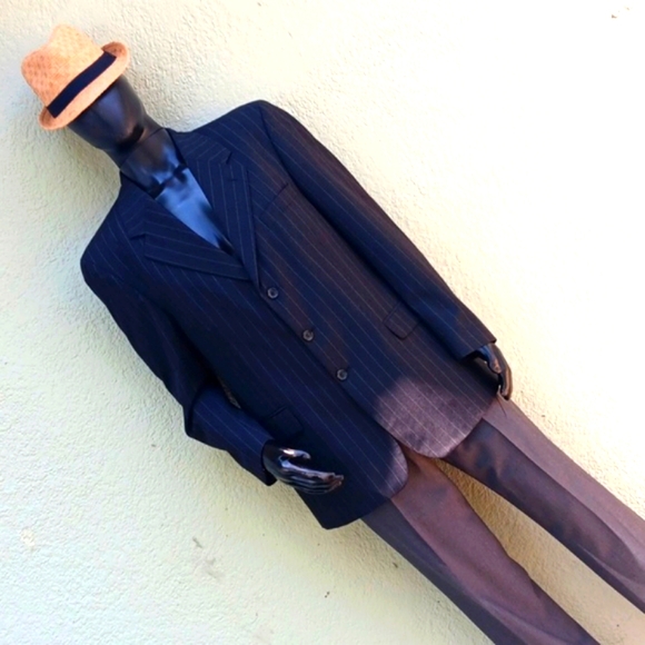 DAVID BIOS MEN'S PIN STRIPED (3) BUTTON WOOL BLEND LUX BLAZER - Picture 14 of 17